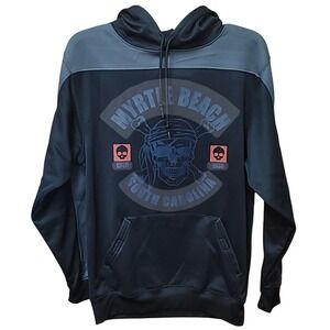 Badger Sport Men‎ Pirate Myrtle Beach S Carolina Y2K Skeleton Hooded Sweatshirt